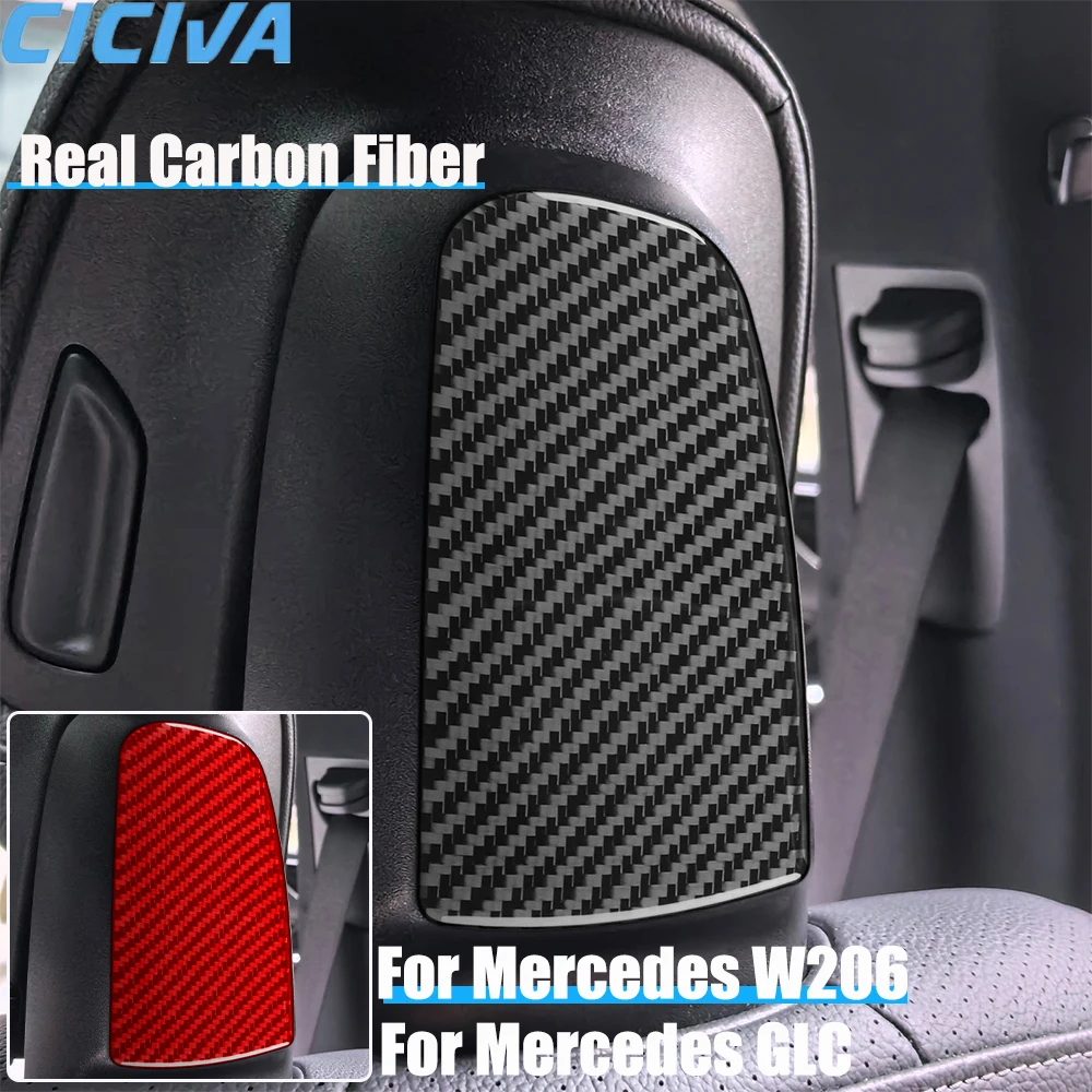 

Автомобильные аксессуары из настоящего углеродного волокна, панель подголовника сиденья, мягкая наклейка для Mercedes C-class W206 2022 2023 2024 GLC 2023 2024