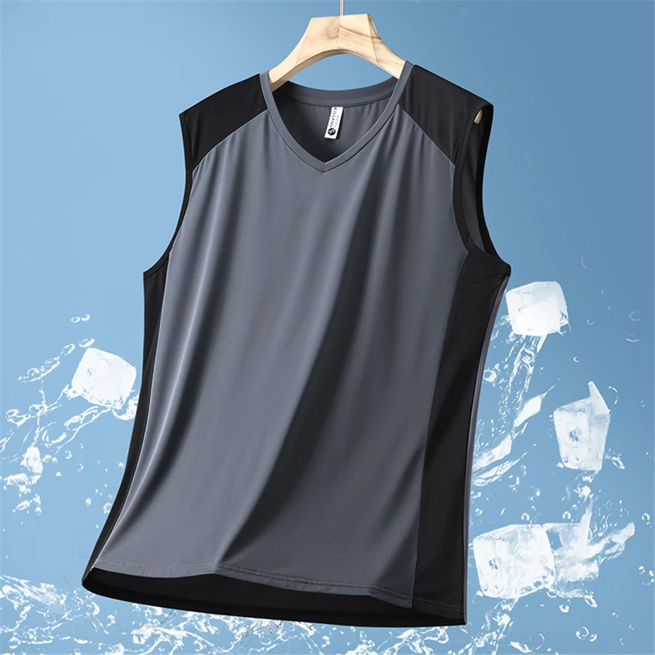 Summer Quick Drying Tracksuits Men Plus Size 13XL Summer Sets Casual Fashion Patchwork Tank Tops Shorts Suits Male Big Size 13XL