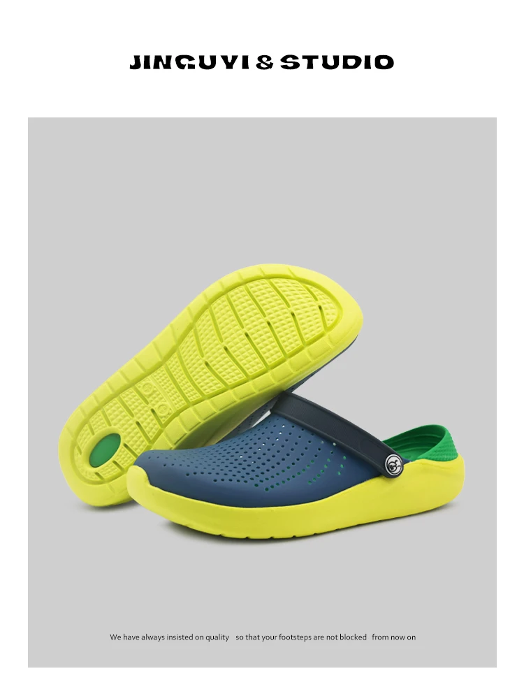 

Новые летние мужские тапочки с открытым носком, нескользящие мягкие дышащие пляжные тапочки с отверстиями, модные сандалии, повседневные слипоны-On oes