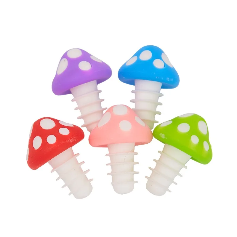 Hot Silicone Mushroom Wine Stoppers Airtight Leakproof Creative Bottle Stoppers for Champagne Beer Wine Home Party Bar Parts LIJ view 6
