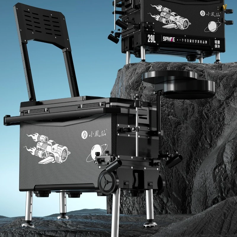 

Многофункциональный портативный рыболовный ящик, устойчивый к царапинам, двухдорожечный рыболовный ящик, аксессуары, коробки для снастей для рыбы, оборудование