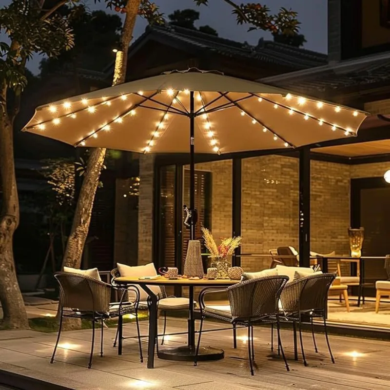 Outdoor Led Lights Strip Solar Energy Four Colors Umbrella Light Garden Lawn Waterproof Decor Lighting Lamps Camping Items Lamp