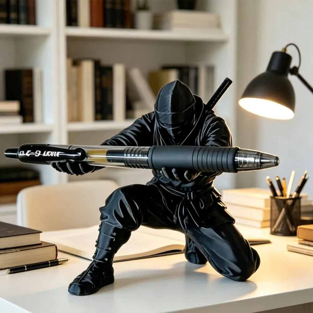 3D Printed Ninja Desktop Organizer Pen Holder Multi-Functional Pen Stand Creative Gift Cultural and Creative Desktop Decoration