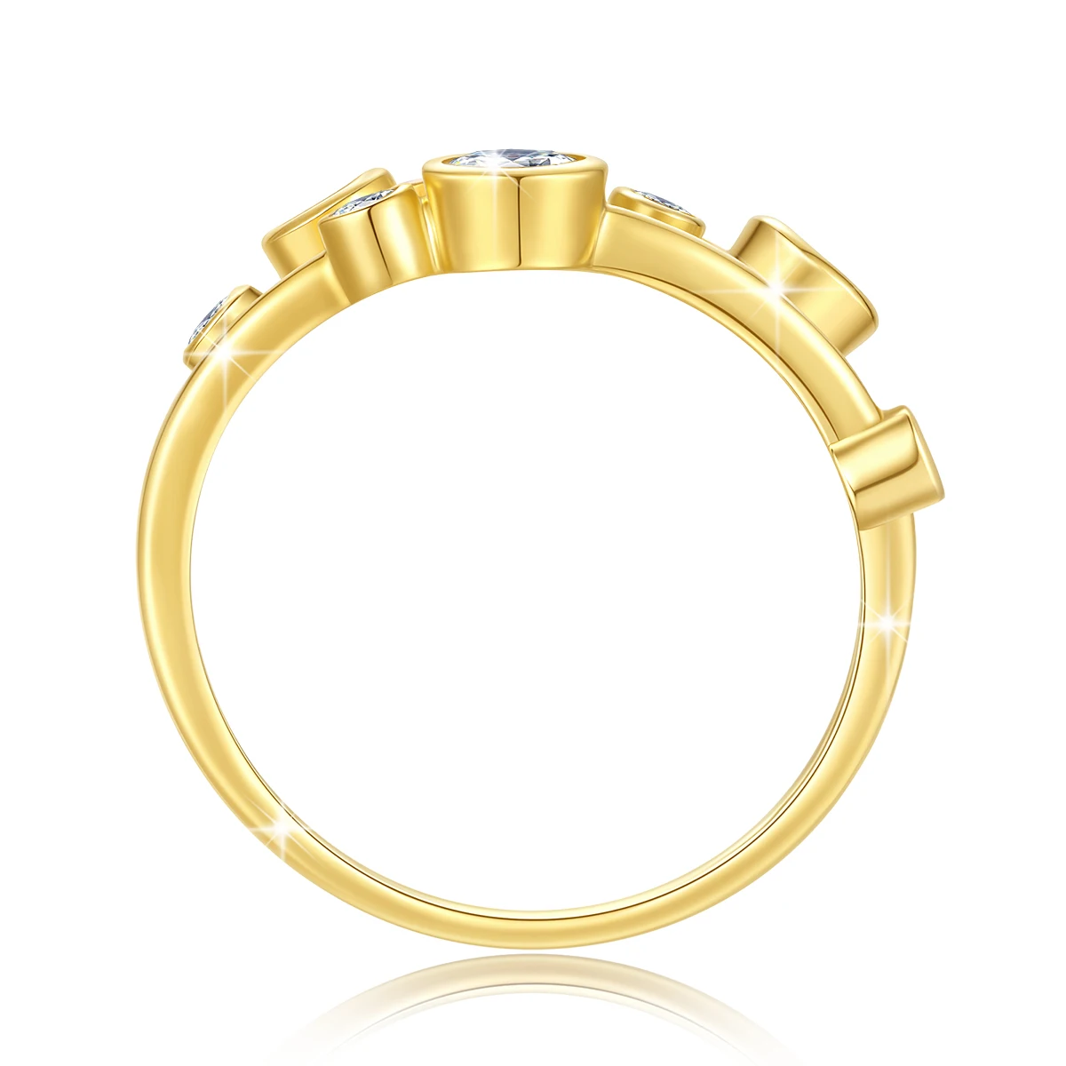 

Роскошные кольца из 14-каратного золота с муассанитом, 3-рядный дизайн, женское кольцо на палец для танцевальной вечеринки, повседневного офиса, носимый подарок для девочек, модные ювелирные изделия