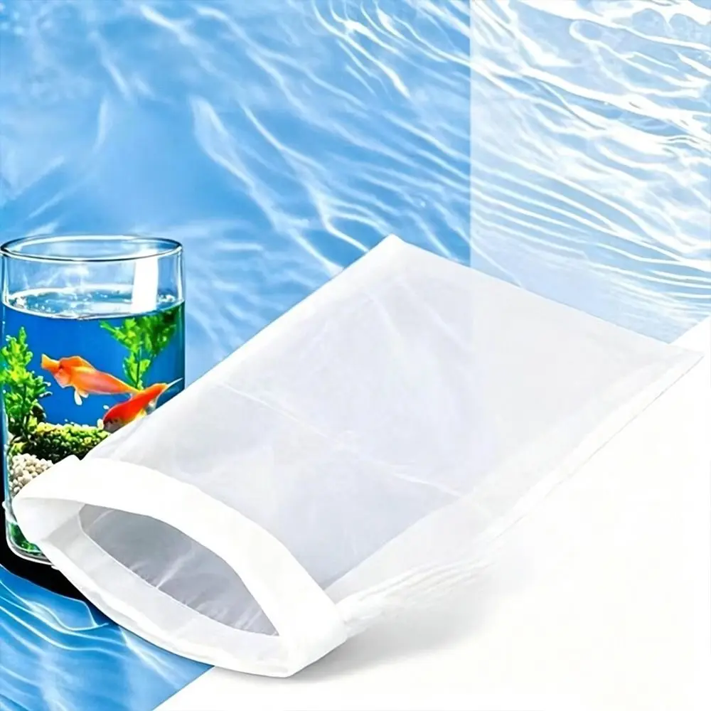 Nylon Aquarium Filter Bag Drawstring Closure Reusable Fish Tank Filter Bag Fine Mesh High Density Aquarium Filter Sock