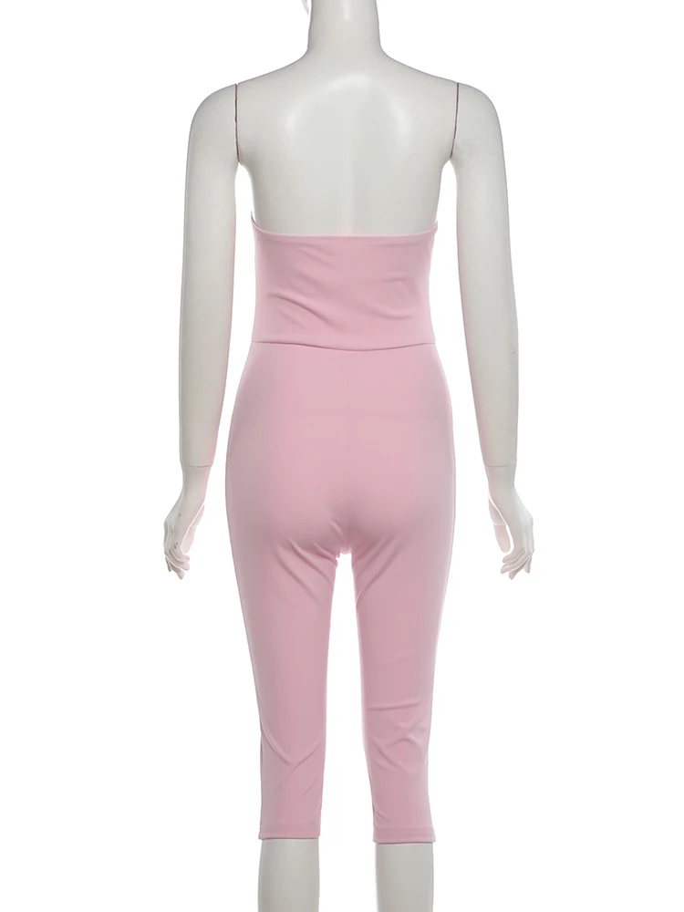 Weird Puss Fashion Einfacher Romper für Damen, trendiger rückenfreier, ärmelloser, dehnbarer, figurbetonter Playsuit für den Alltag, Mitternacht, Street-Party – Detail 5