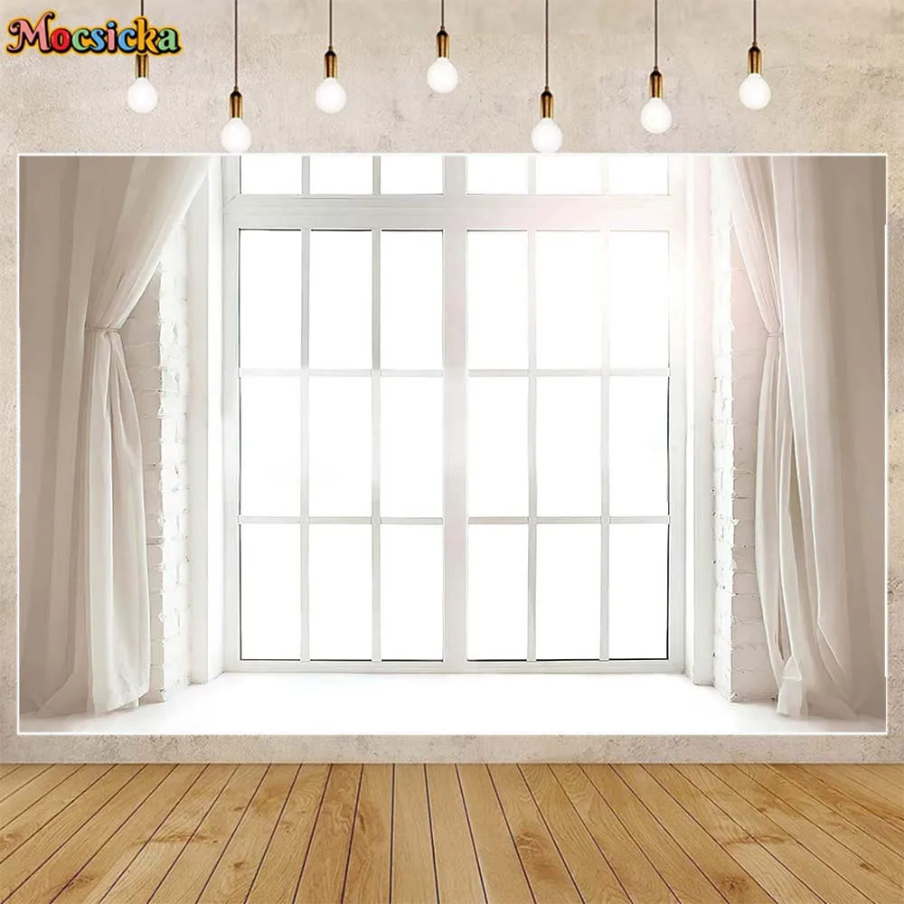 

Mocsicka White Castle Window Room Backdrop Newborn Photography Props Children Portrait Background Wedding Photocall Photo Studio