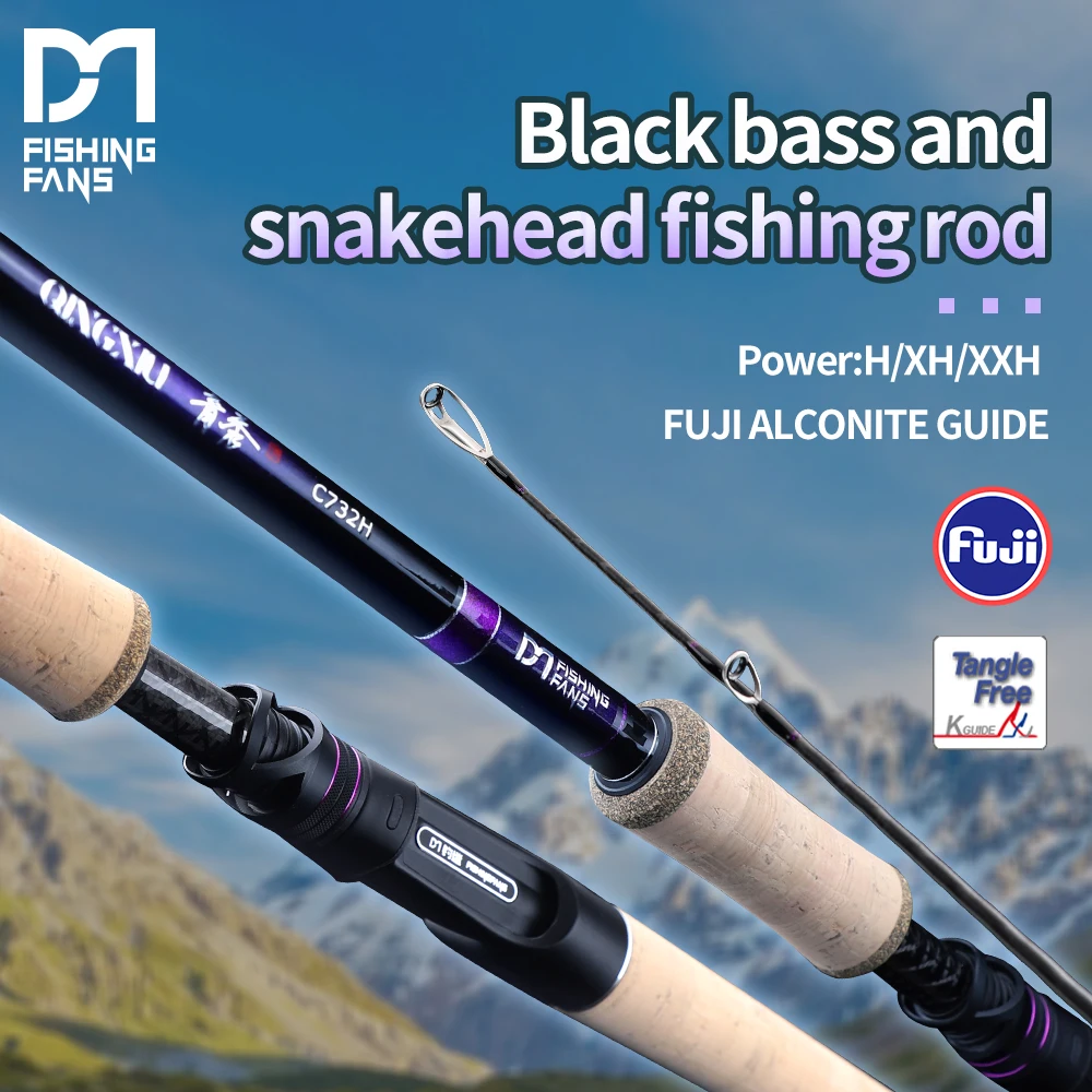

Удочка для ловли змееголова FISHINGFANS QINGXIU SUPER HARD с рукояткой из пробки AA, кольцами FUJI ALCONITE GUIDE X, карбоновой лентой X CROSS, классы мощности XH XXH