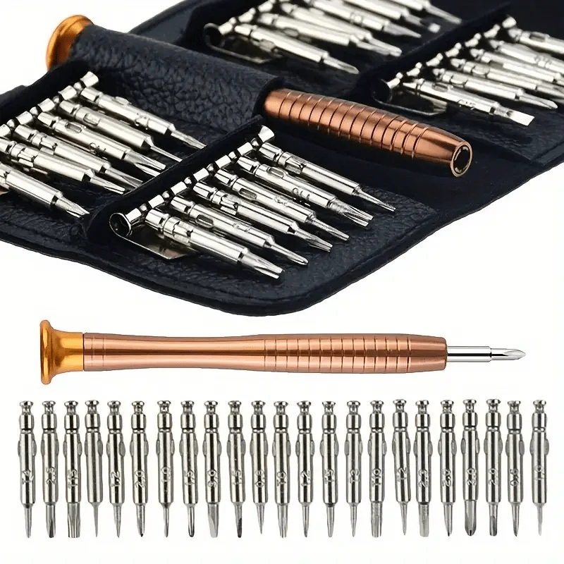 1 Set Präzisions-Schraubendreher-Set 25-in-1 Reparatur-Werkzeugset Kleines Schraubendreher-Set Stern-/Y-/Flach-/Dreieck-Schraubendreher F