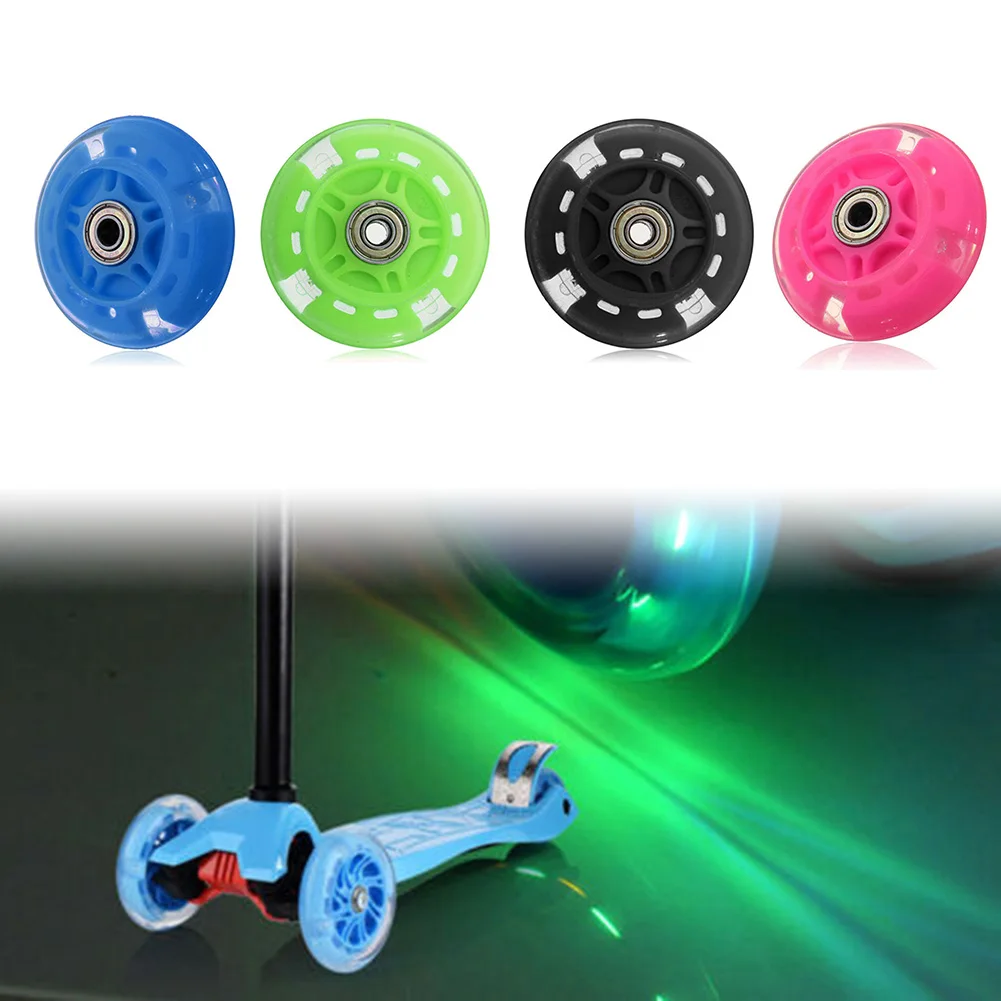 LED Flash Wheel Flashing Lights Back Rear ABED For Scooter Mini 8*2.2CM Lighting Wheel Flash Wheels Sliding Roller