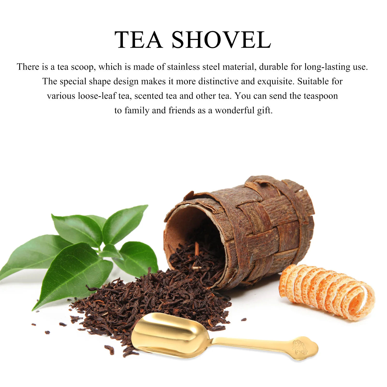 

Stainless Steel Spoon Smooth Handle Scoop For Tea Leaves Salt Serving Tool Tea Ceremony Accessory Kitchen Bar Tool