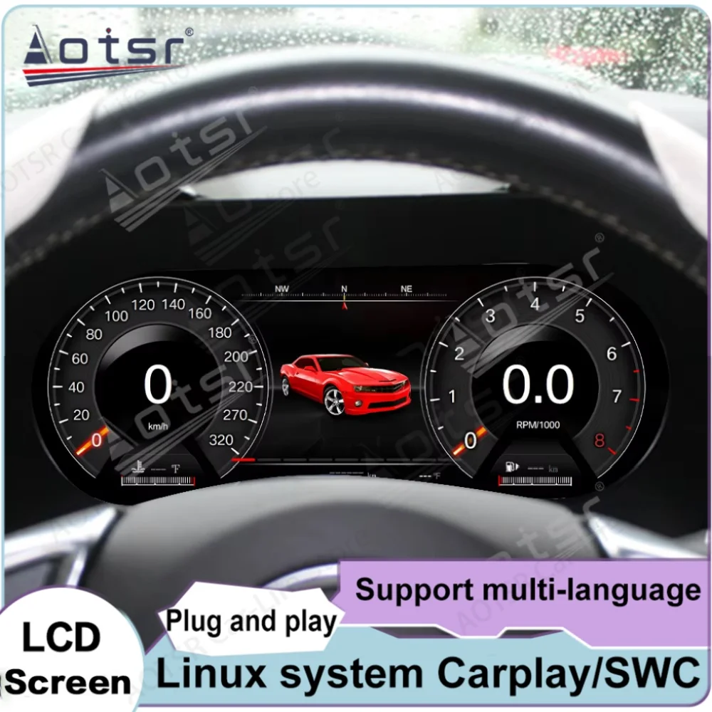 Linux 12.3 Inch For Chevrolet Camaro LCD 2015~2023 Digital Performance Display Dashboard Speed Table Car Virtual Information
