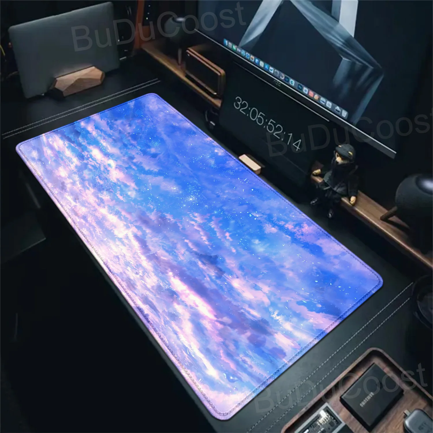 

Desk Mat Kawaii Mouse Pad Cute XL Desk Pad Pastel Clouds Extended Gaming Keyboard Mats Large XXL Pink Mousepad