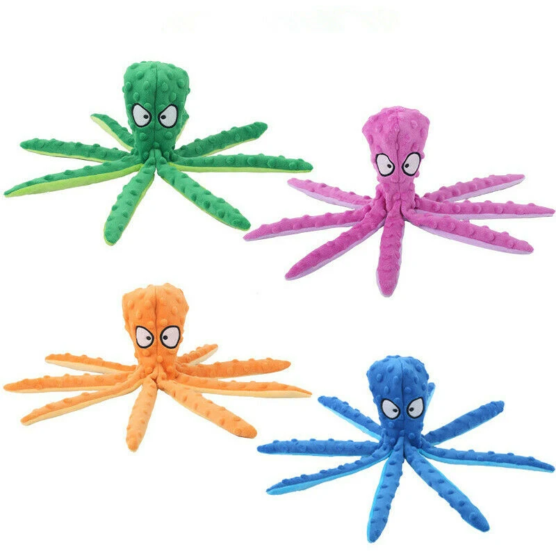 Pet Plush Toy Octopus Skin Shell Dog Puzzle Bite Resistant Sounding Toy Octopus Cat and Dog Supplies