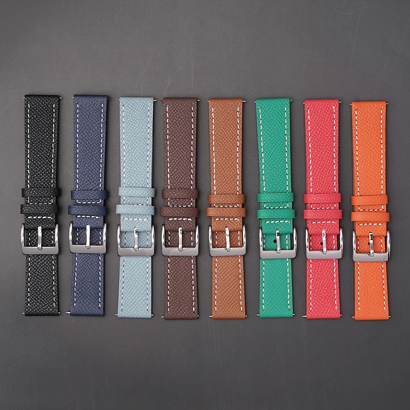 Epsom Uhrenarmband 18 mm 19 mm 20 mm 22 mm Kalbsleder-Uhrenarmband Schnellverschluss-Uhrenarmband Handgefertigter Armbandgürtel mit Palmenmuster – Detail 1
