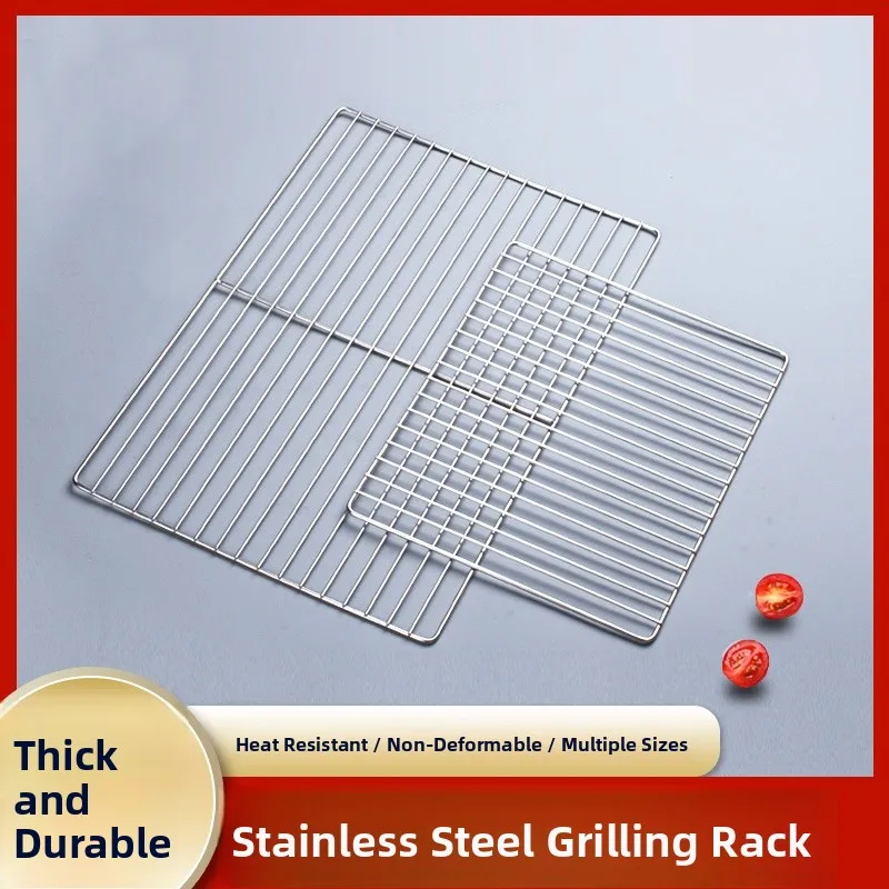 

Stainl Steel Rectangular Thiened BBQ ill Net Home Oven BBQ Pit Steak Cooking Me id Pattern Outdoor Cam Equipment