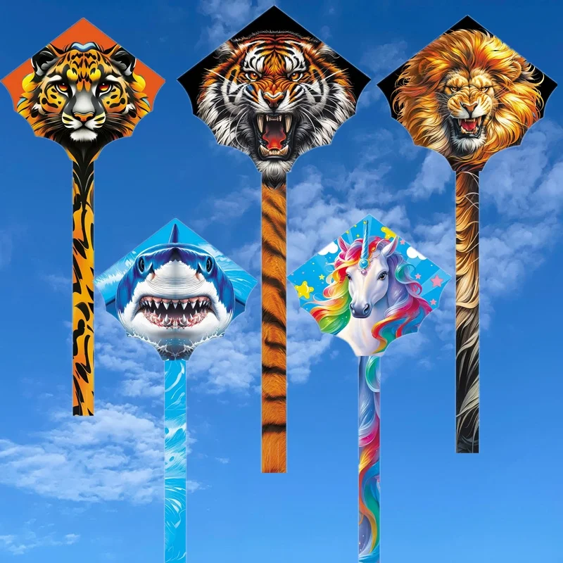 free shipping tiger kite flying lion kite nyion fabic cheetah kites factory outside toys children's rag kids outdoor games koi