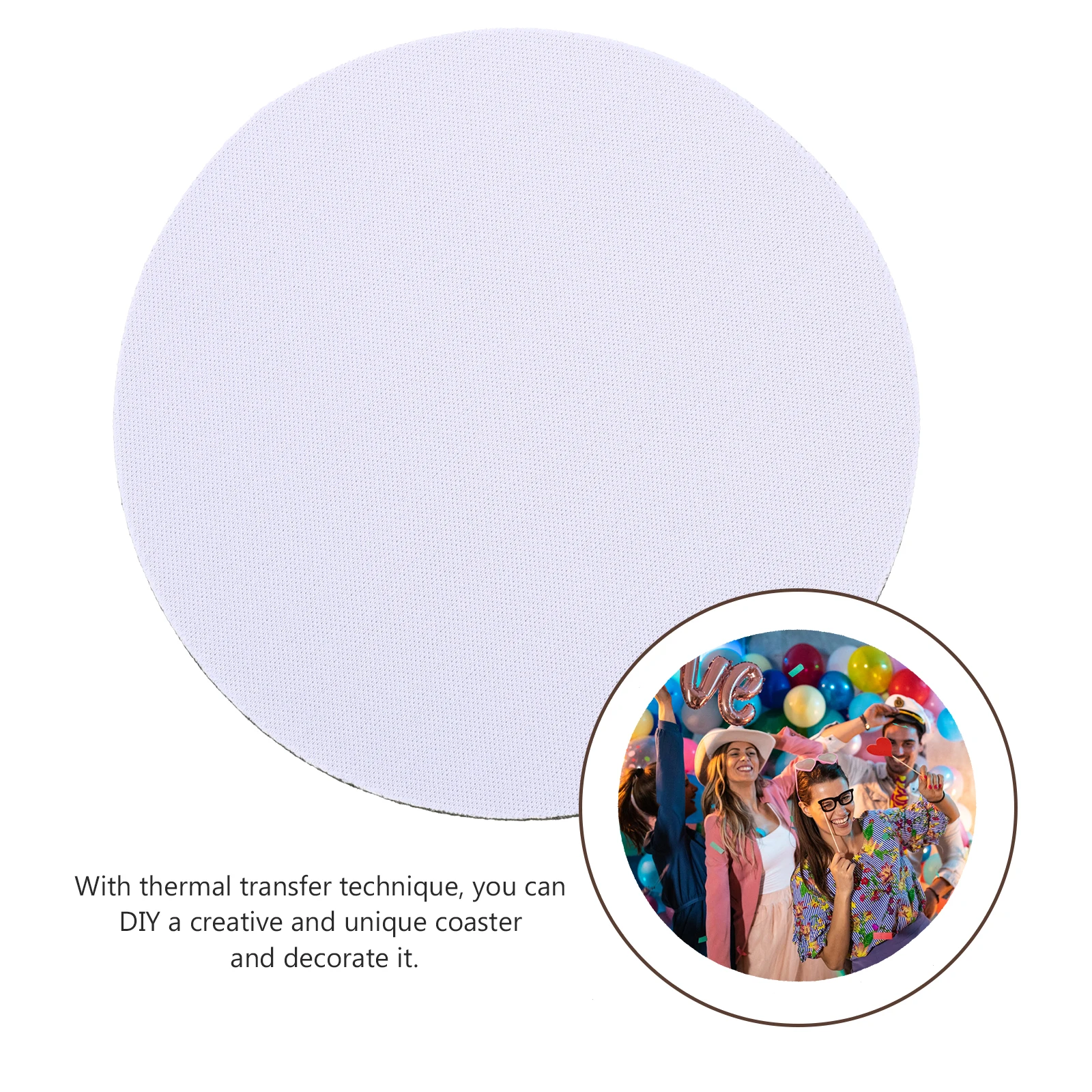 

10pcs Sublimation Coaster Tea Cup Blanks Hot Press Mats Transfer Anti Scald Polyester Canvas Heat Blank Coasters Tableware Pad