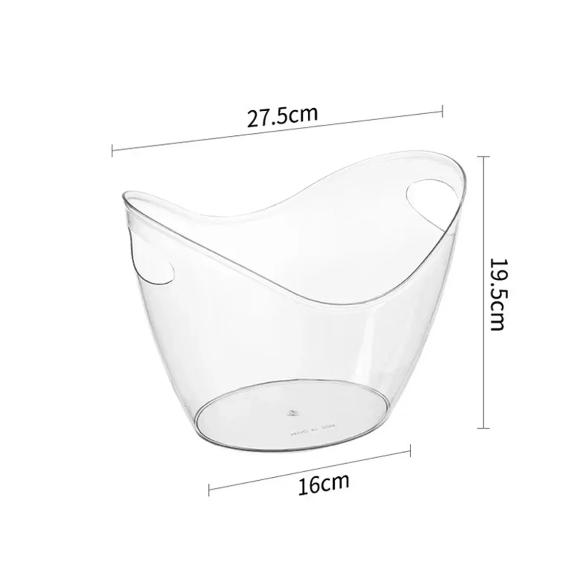 Anti Slip Bottom Ice Buckets for Parties Clear Acrylic 3.5 Liter Storage Basket for 2 Wine Champagne Or 4 Beer Bottles