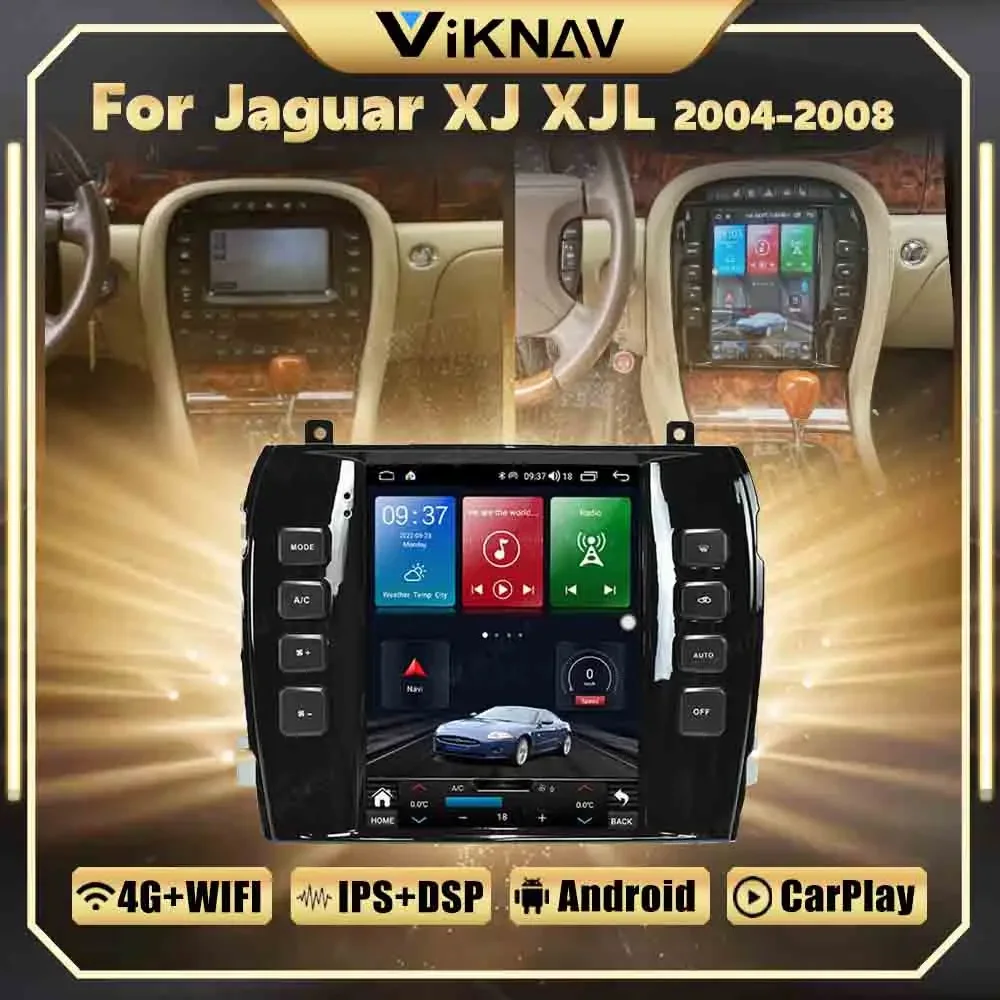 9,7 pulgadas 128GB Android 12 Radio de coche para Jaguar XJ XJL 2004-2008 Auto estéreo GPS navegación reproductor de vídeo Multimedia pantalla táctil