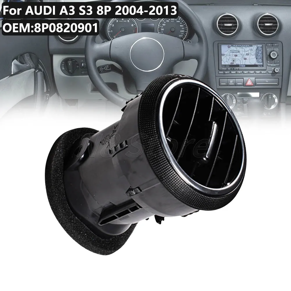 Lüftung Für Audi A3 8P S3 2004-2013 Auto Dashboard Front Dash Air Vent Outlet AC Wärme 8P0820901 8P0820901A 8P0820901C – Detail 1