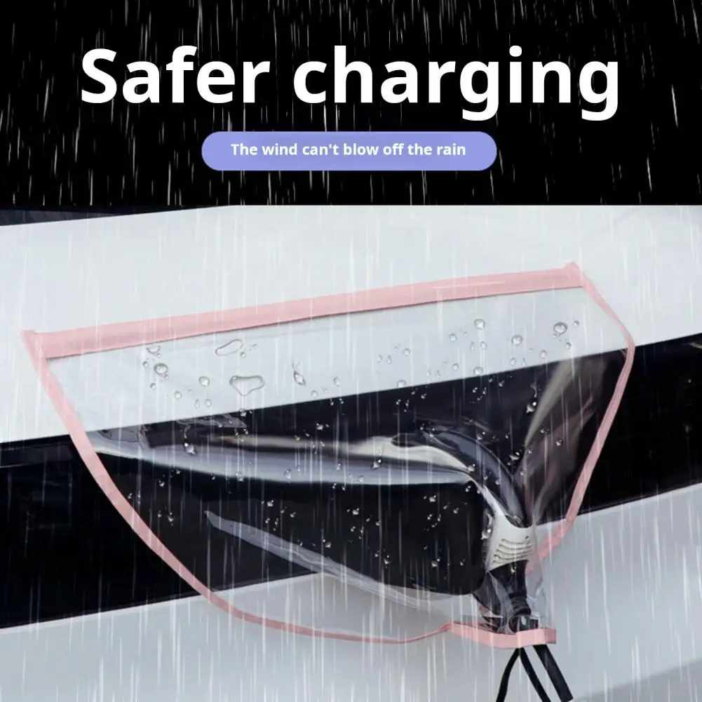 EV Charger Port Rain Cover Magnetic Transparent Protective Covers for Electric Car High Temp Resistant Charger Rain Guard