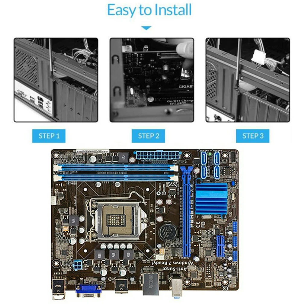 Горячая Распродажа 2022, оригинальная материнская плата LGA1155 P8H61-M/K/C/D I7 I5 I3 Intel CPU 16 ГБ DDR3 PCI-E 2,0, материнская плата VGA