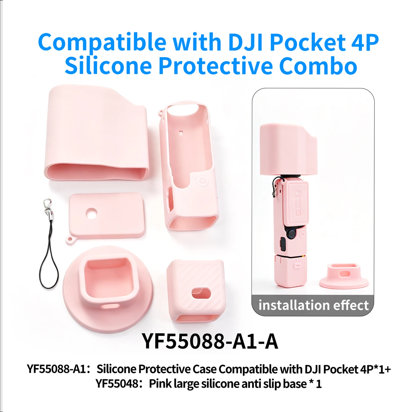 Komplettes Silikon-Schutzset für DJI Pocket 4P Gimbal-Kamera mit Silikonbasis, keine Beeinträchtigung von Tasten und Ladevorgang – Detail 15