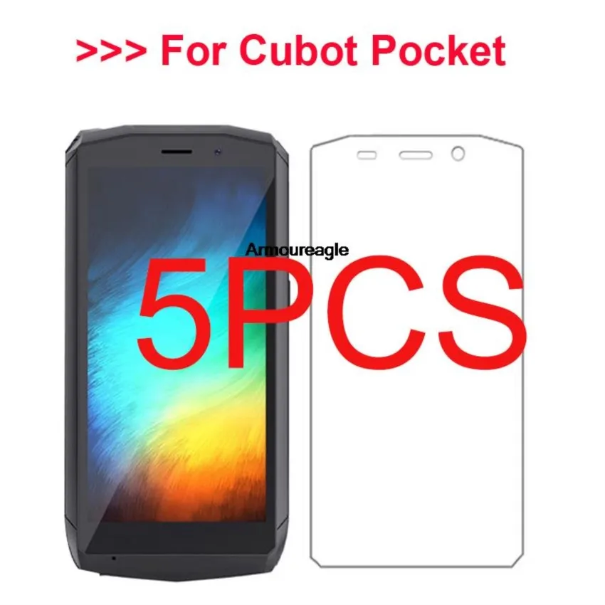 5pcs clear hd tempered glass for cubot pocket screen protector 9h protective glass guard on for pelicula cubot pocket 4.0" film