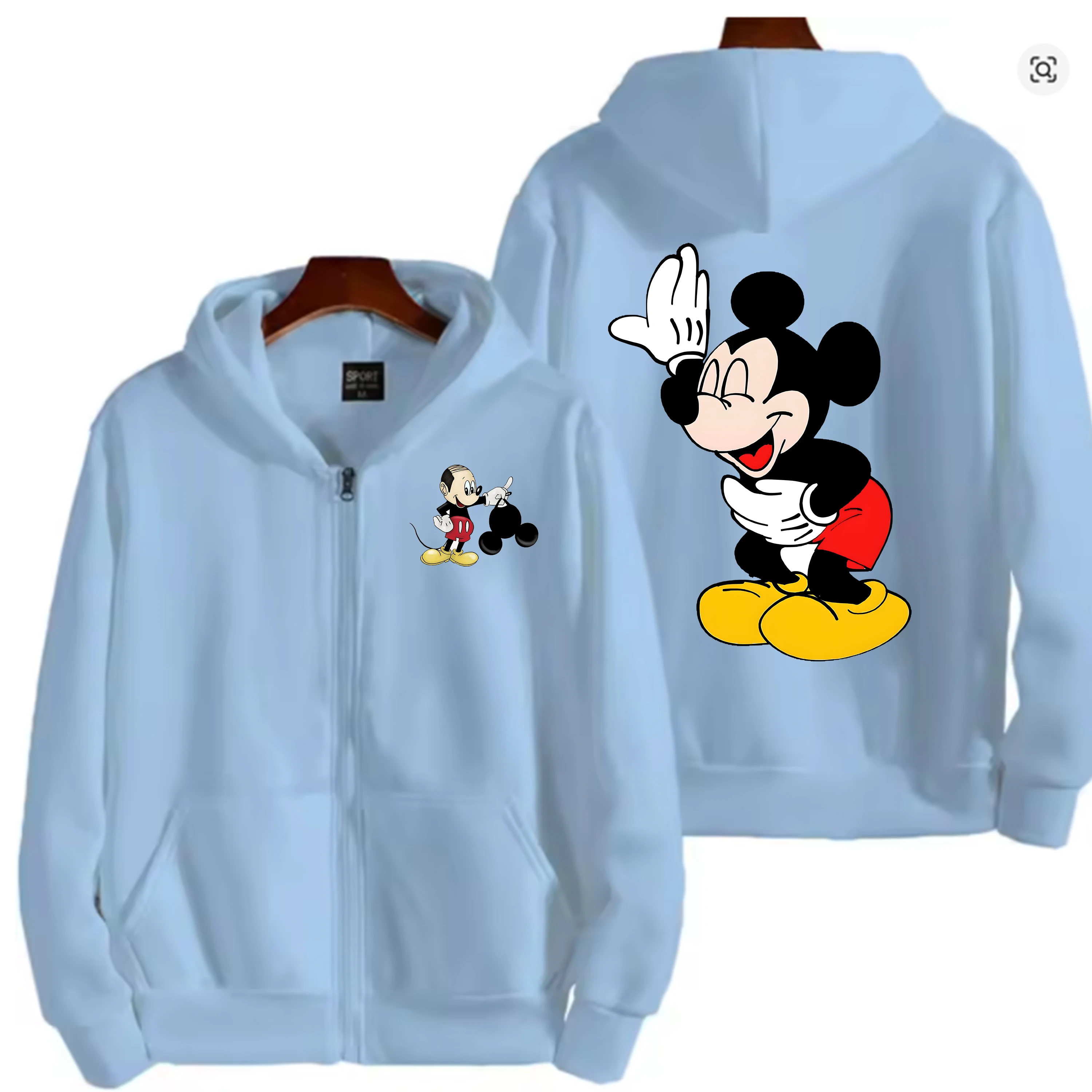 جديد أنيمي الكرتون ميكي ماوس مضحك ميكي ماوس سحاب مطبوع هوديي المرأة الخريف/الشتاء هوديي ملابس رياضية أنيمي هوديي #1