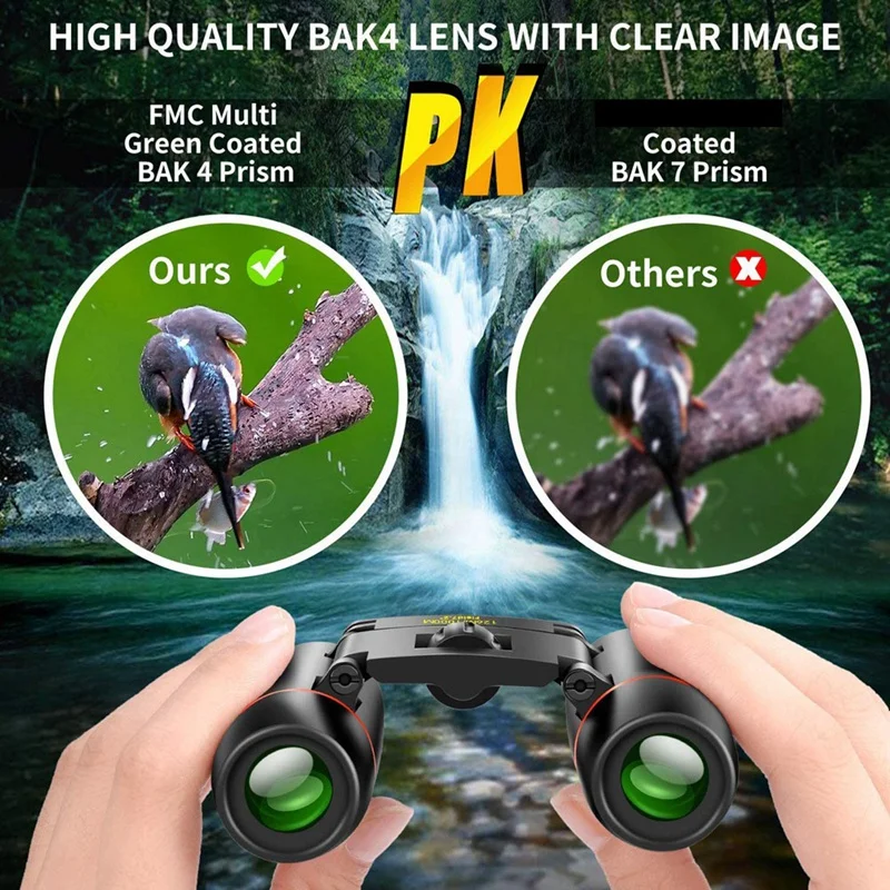 1Set Portable Pocket Waterproof Bird Watching Foldable Binocular Outdoor Telescope For Kids And Adults For Mountaineering