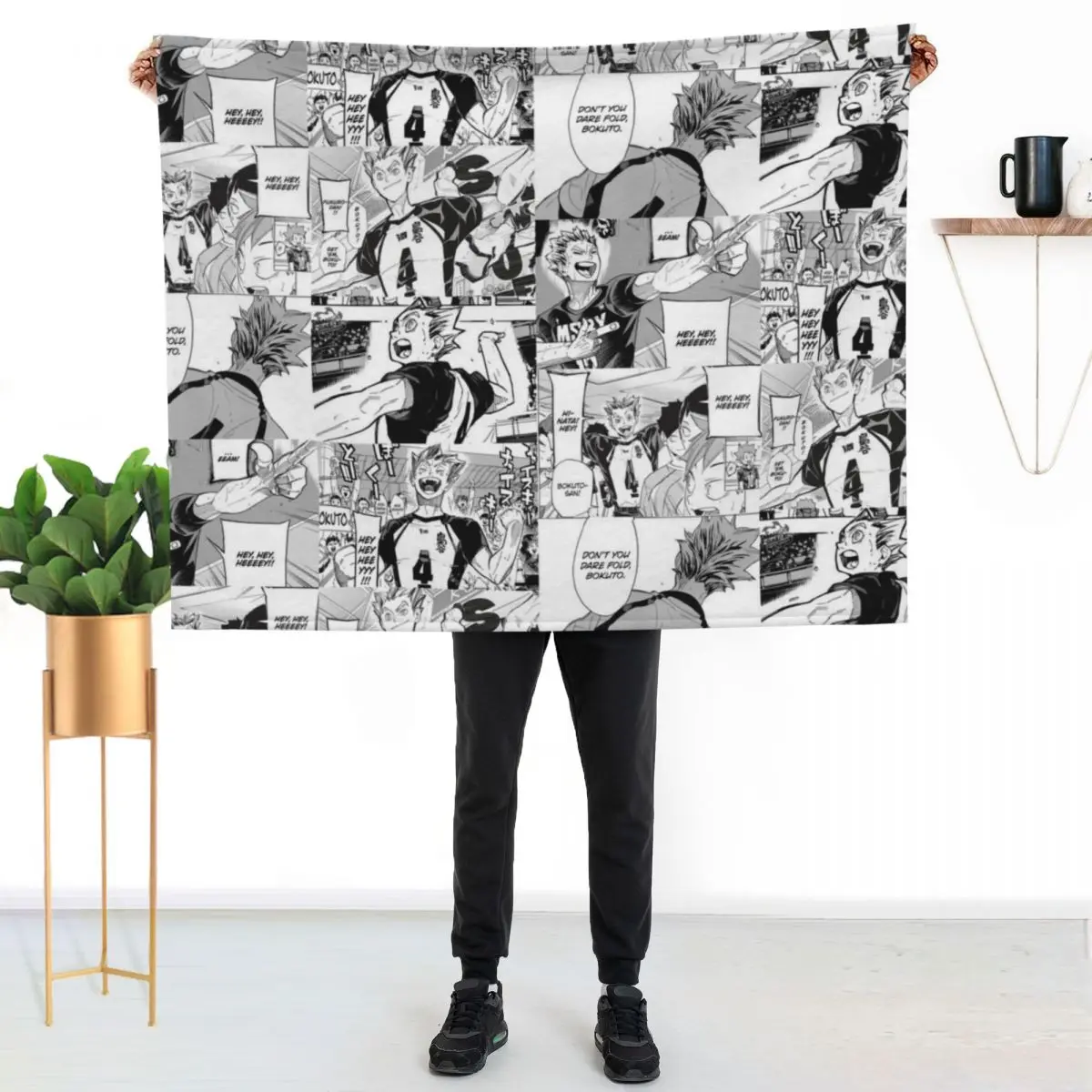 Bokuto Manga Collage II Throw Blanket Luxurious Soft Fuzzy Blanket for Sofa Bed