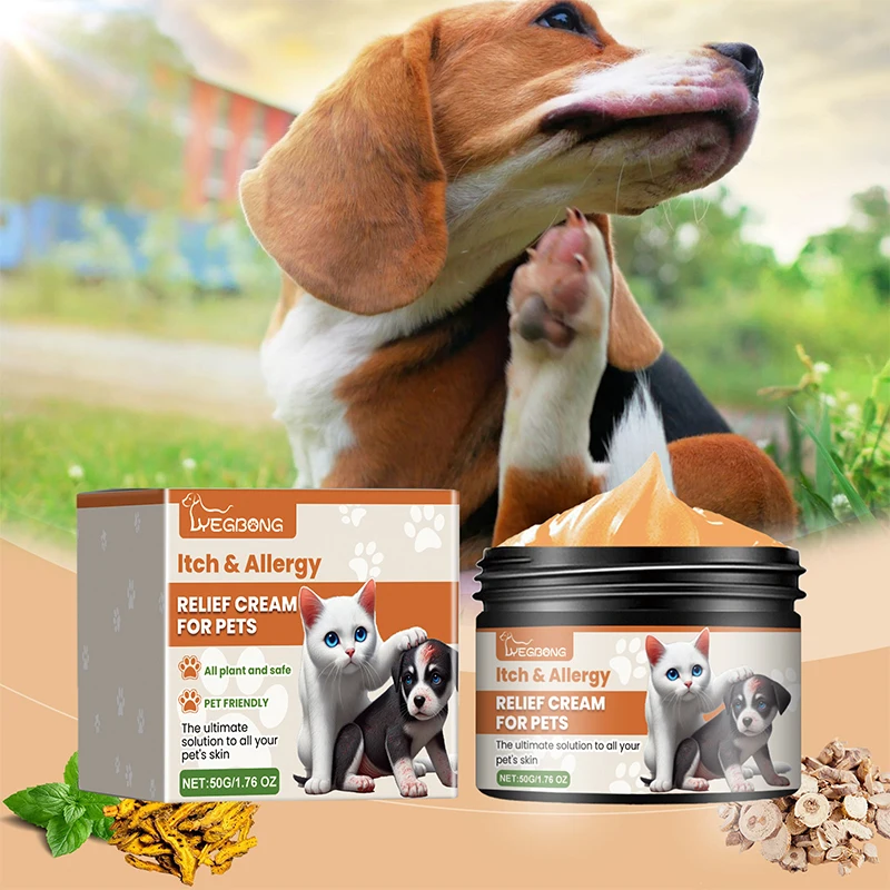 New Pet Relief Cream Antiitch Antiallergic Cream Skin Soothing Recovery Care Herbal Nourishing Cream Dog Itch Skin Treatment