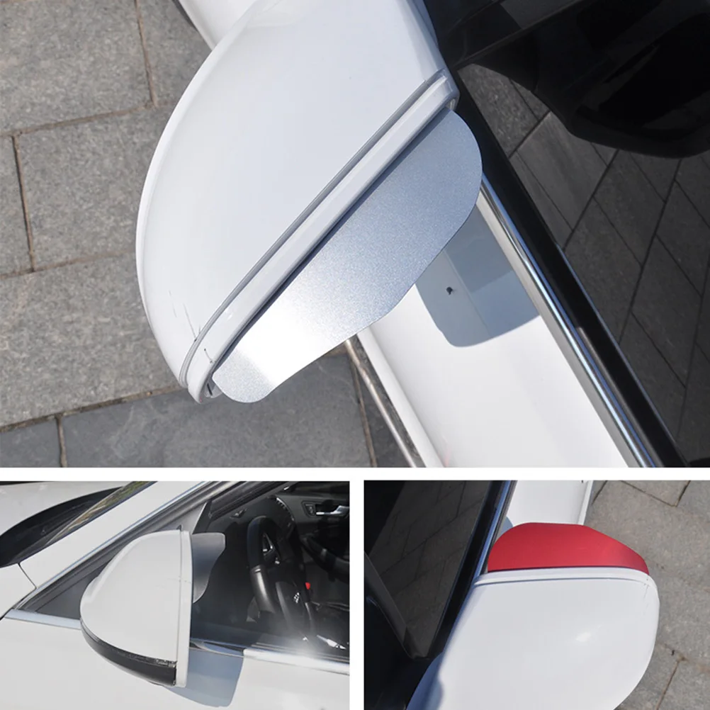 

2pcs Rear View Mirror Rain Shields for Car Side Mirror Visor Guard Protection Cover Shade Silver External Parts