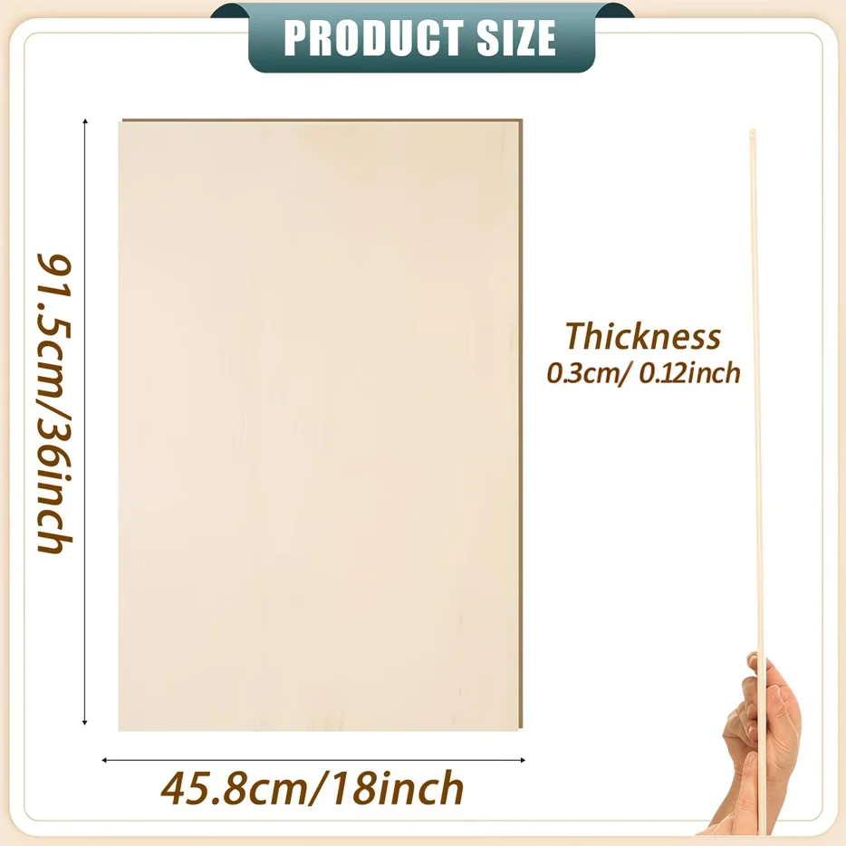 20/40 Stück, 915 x 458 x 3 mm, großer Holzplatten-Satz aus Lindenholz, geeignet für XTool P3 Laserschneider, zum Lasern, Gravieren, Bemalen und für Modellbau. – Detail 4