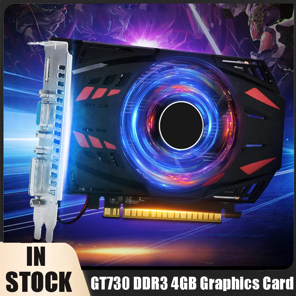 GT730 DDR3 4GB Graphics Video Card PCI-E2.0 16X Computer Graphics Card HD Interface HD+VGA+DVI DDR3 Display Gaming Video Card