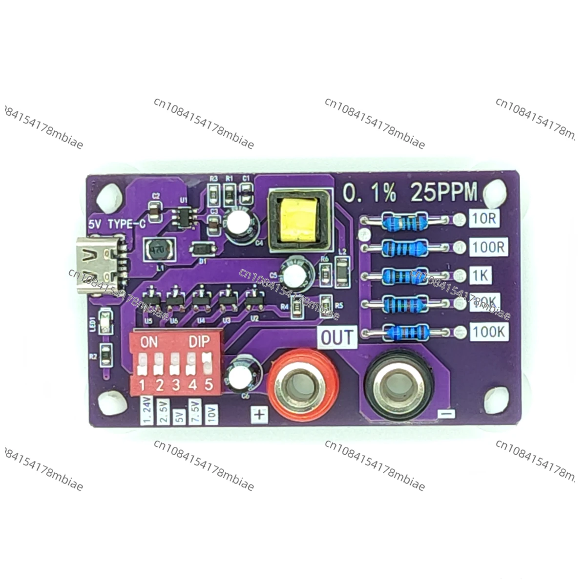 AD585 Voltage Resistance Reference Module 10/7.5/5/2.5/1.24V Five-speed Reference Multimeter Calibration