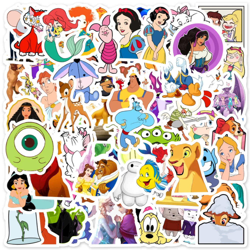 50/100Pcs Disney Marvel Stickers Anime Prinses Spider-Man Iron Man Hulk Stitch Mickey Mouse Decal Leuke cartoon Sticker Voor Kids