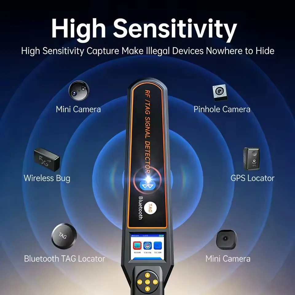 

Портативный детектор сигналов RF/TAG Bluetooth/GPS DS828: сканер для обнаружения жучков и устройств слежения (Bluetooth/GSM/Wi-Fi)