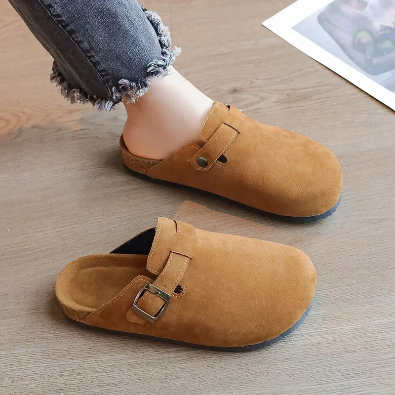 Fashion Classic Cork Clogs Slippers Women Soft Footbed Suede Sandals with Arch Support Trendy Beach Slides Home Ladies Mules