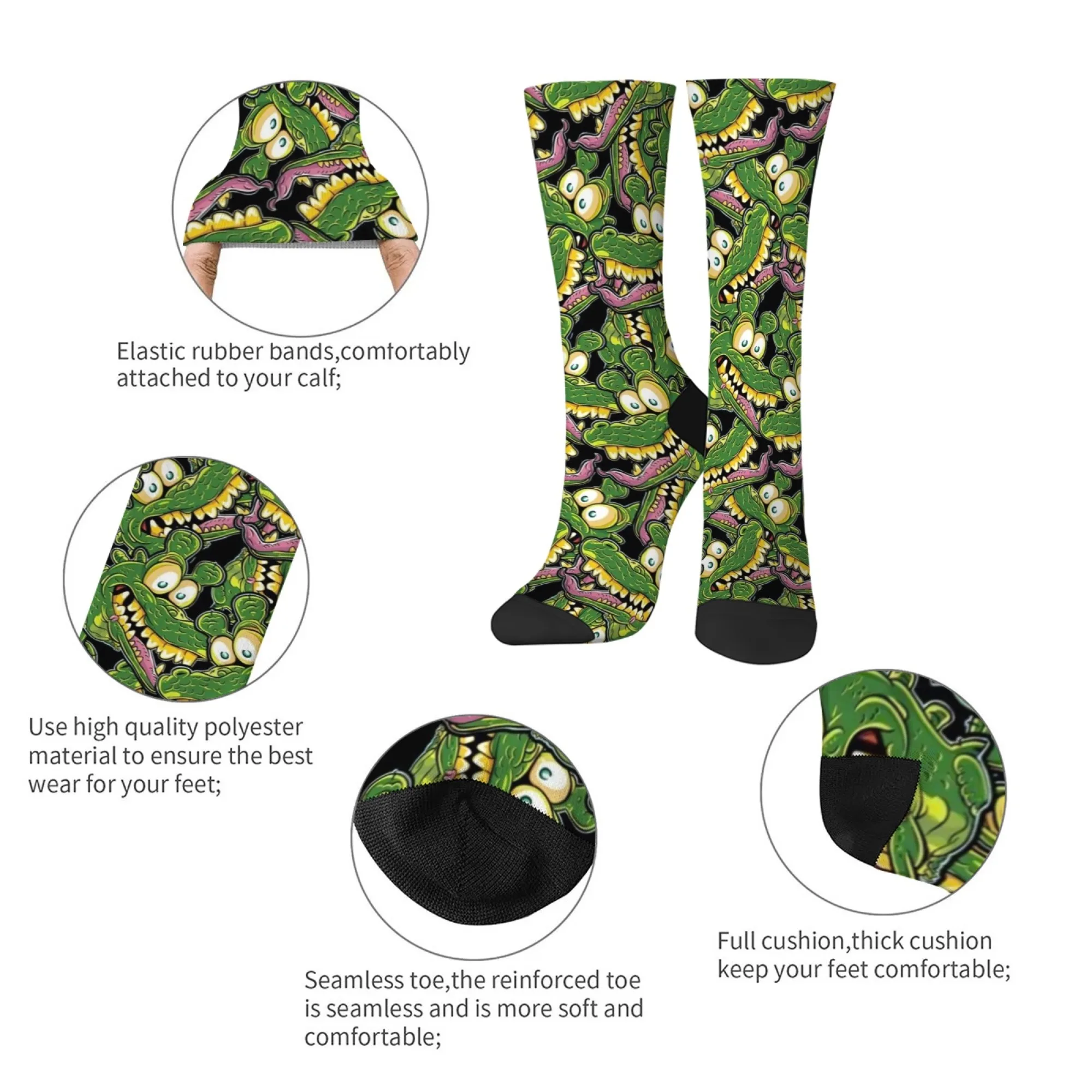 الجدة الكرتون التمساح متعة الجوارب غير رسمية Harajuku الشارع الهيب هوب الجوارب مريحة للتنفس عدم الانزلاق الرجال الجوارب هدية حفلة #5