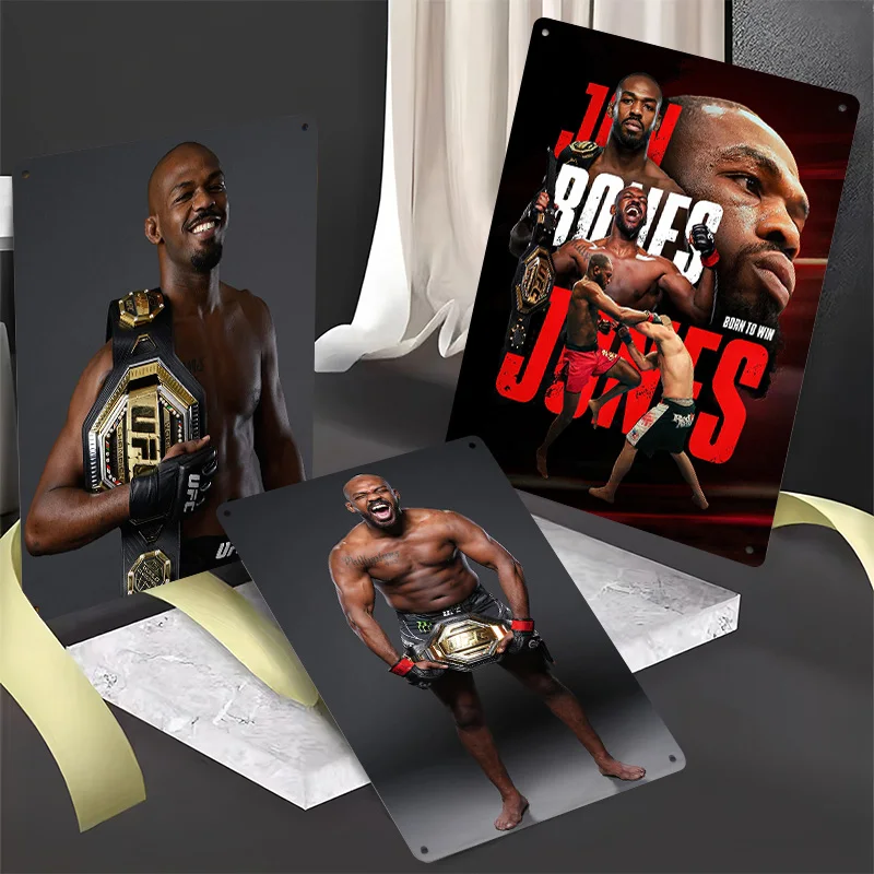 Jon Jones Boxing Metal Posters Customizable Vintage Metal Signs Wall Art Retro Tinplate for Man Cave Bar Accessories Home Decor