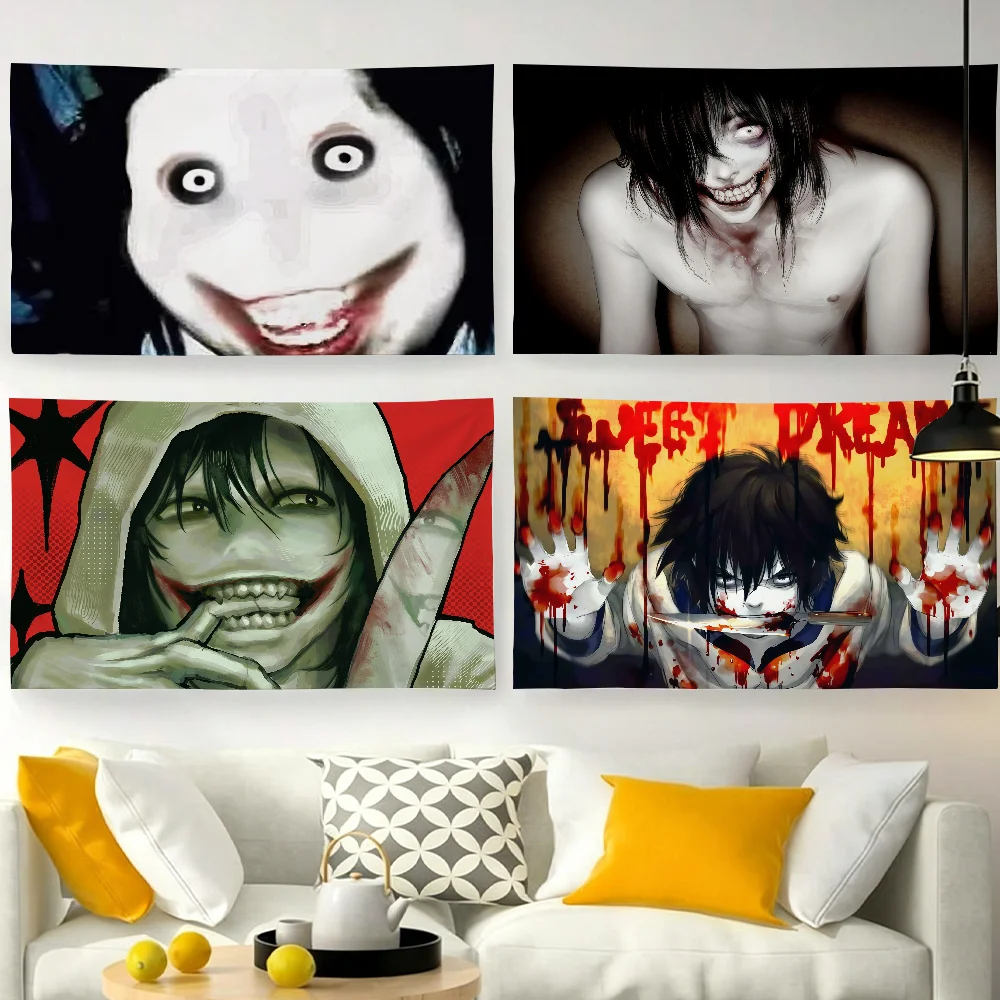 The Killer Jeff Game flag For Garden Party Living Room Home Balcony Wall Decor Banner Bedroom Outdoor Tapestry