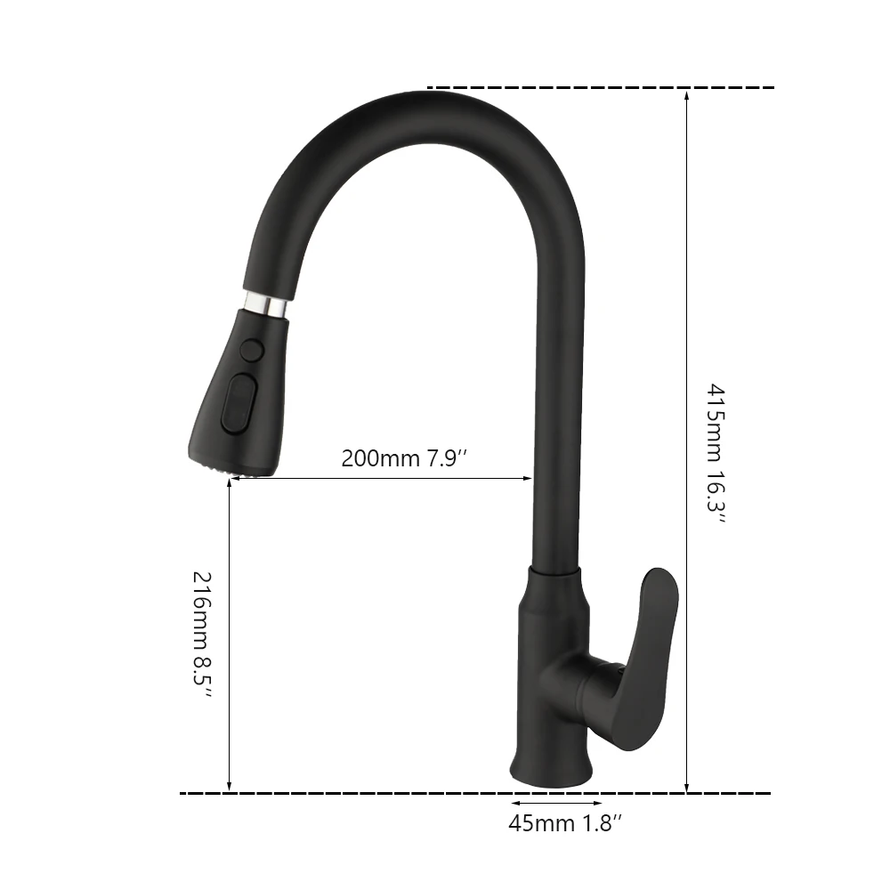 YANKSMART Pull Out Kitchen Faucet Flexible Nozzle Basin Sink Mixer Tap Stream Sprayer Head Deck Mounted Hot And Cold Water Taps