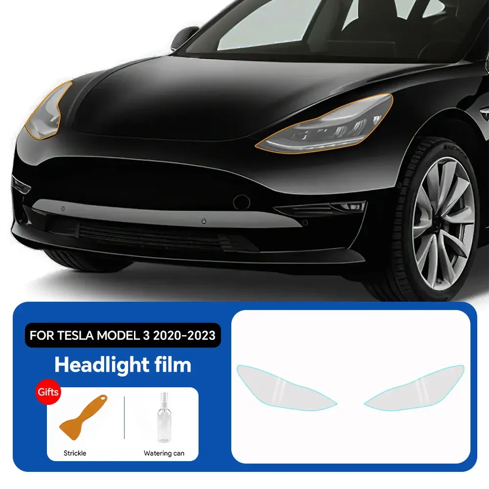 

For Tesla Model 3 2020 2021 2022 2023 Pre Cut Car Headlight Rearview Mirror Film Protection Film Clear PPF Anti Scratch Sticker