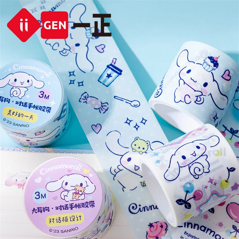 12pc/lotto Sanrio Kawaii Cinnamoroll nastri carino nastro coprente adesivi decorativi per DIY diario etichetta bastone Album