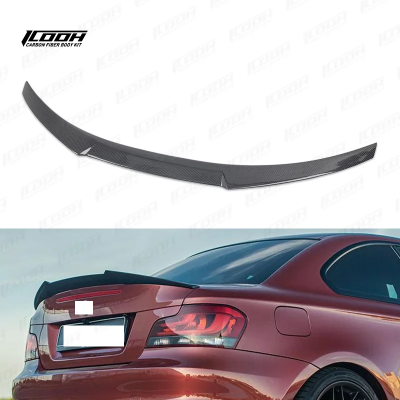 

ICOOH Racing M4 Style Carbon Fiber Fibre Body Kit Rear Boot Ducktail Spoiler Wing For BMW 1Series E82 135i 2007-2013