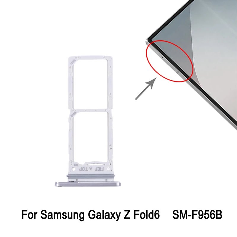 Bandeja de cartão sim + sim para samsung galaxy z fold6 SM-F956B telefone bandeja de cartão sim duplo peça de substituição