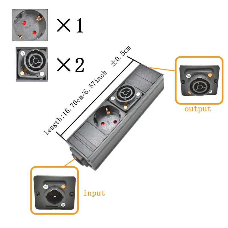 NAC3FPX NAC3MPX EU PDU Stekkerdoos Schuko Powerlink box audio 3P luchtvaart EU-aansluiting 1-12AC - afbeelding 1