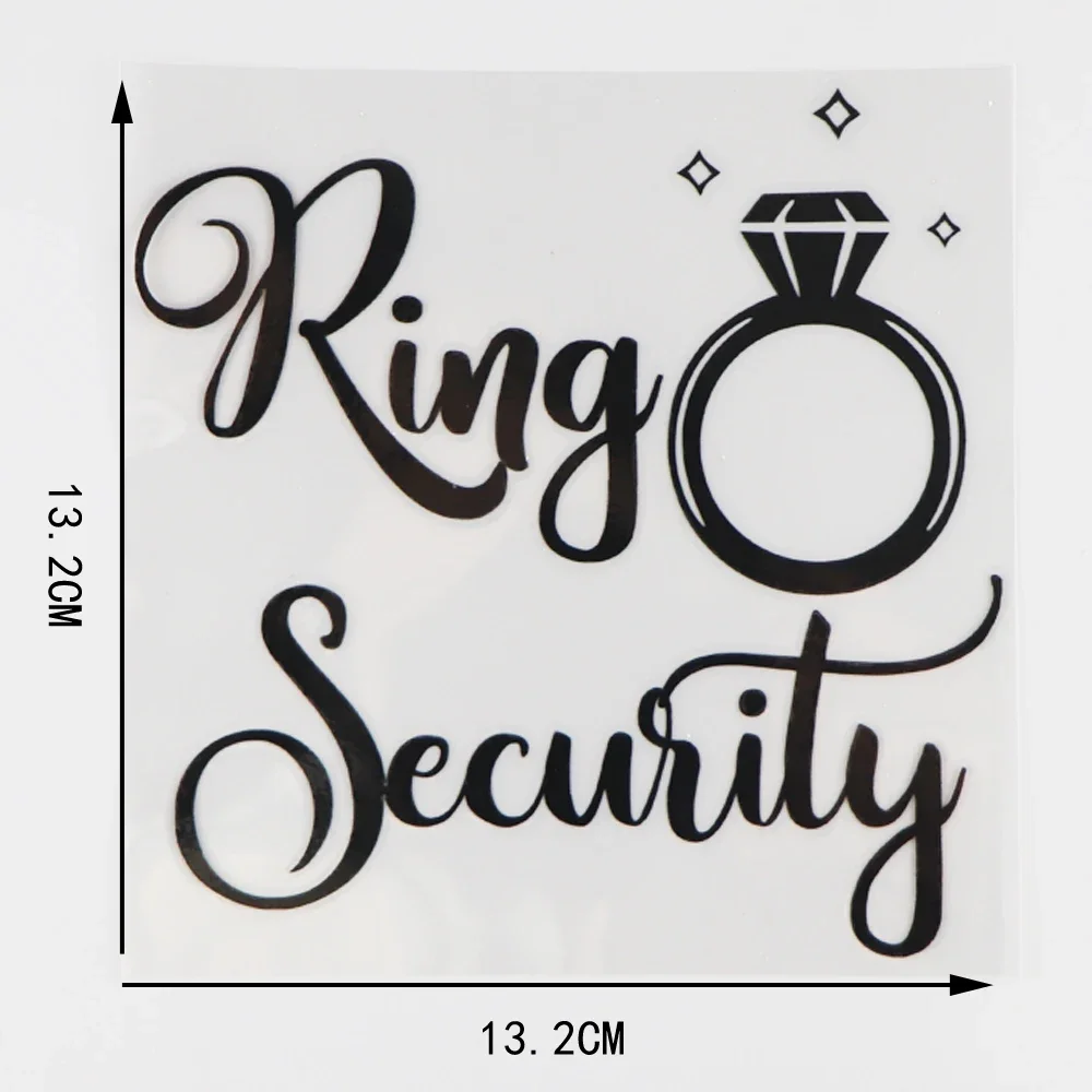 OFK   Ring Security Waterproof Cartoon Pattern Car Sticker PVC Decal Black/Silver.